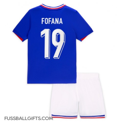 Frankreich Youssouf Fofana #19 Fußballbekleidung Heimtrikot Kinder EM 2024 Kurzarm (+ kurze hosen)